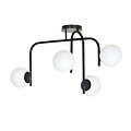 Emibig Emibig lámpara de techo negra especial Helsingfors con brazos curvados y 4x E14 en una bombilla blanca - Iluminación ideal para interiores modernos