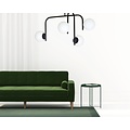 Helsingfors speciale zwarte plafondlamp met gebogen armen en 4x E14 in een witte bol