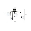Emibig Emibig lámpara de techo negra especial Helsingfors con brazos curvados y 4x E14 en una bombilla blanca - Iluminación ideal para interiores modernos