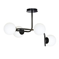 Emibig Emibig lámpara de techo negra grande Helsingfors con brazos curvados y 4x E14 en una bombilla blanca - Iluminación perfecta para cualquier espacio