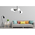 Helsingfors large black ceiling lamp with curved arms and 4x E14 in a white bulb