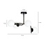 Emibig Emibig Helsingfors grote zwarte plafondlamp met gebogen armen en 4x E14 in een witte bol - Perfecte verlichting voor elke ruimte