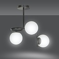 Helsingfors ceiling lighting black with 3 white bulbs for E14
