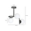 Emibig Emibig Helsingfors plafondverlichting zwart met 3 witte bollen voor E14 - Perfecte verlichting voor elke ruimte