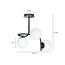 Helsingfors ceiling lighting black with 3 white bulbs for E14