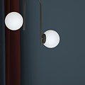 Helsingfors curved black ceiling lamp with 2 white glass bulbs E14
