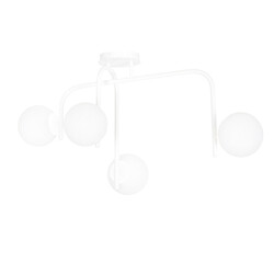 Emibig Helsinki speciale witte plafondlamp met gebogen armen en 4x E14 in een witte bol