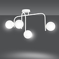 Helsinki special white ceiling lamp with curved arms and 4x E14 in a white bulb