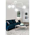 Helsinki special white ceiling lamp with curved arms and 4x E14 in a white bulb