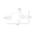 Helsinki special white ceiling lamp with curved arms and 4x E14 in a white bulb