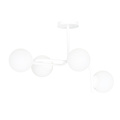 Helsinki grote witte plafondlamp met gebogen armen en 4x E14 in een witte bol