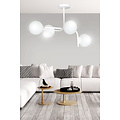 Helsinki grote witte plafondlamp met gebogen armen en 4x E14 in een witte bol
