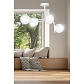 Helsinki grote witte plafondlamp met gebogen armen en 4x E14 in een witte bol