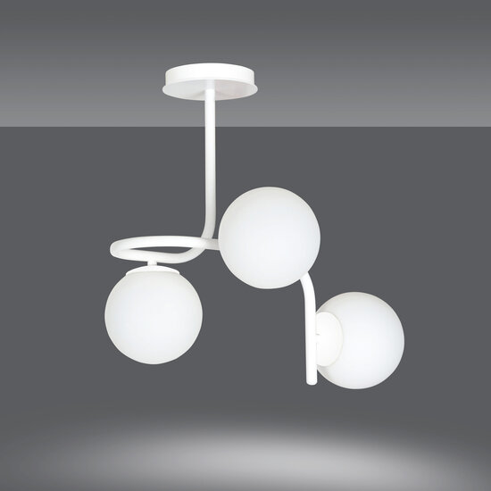 Emibig Emibig Éclairage plafond Helsinki blanc avec 3 ampoules blanches pour E14 - Éclairage parfait pour chaque espace