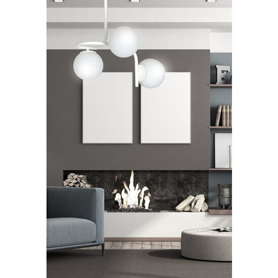 Helsinki ceiling lighting white with 3 white bulbs for E14