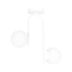 Emibig Helsinki curved white ceiling lamp with 2 glass white bulbs E14