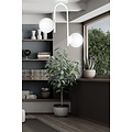 Helsinki curved white ceiling lamp with 2 glass white bulbs E14