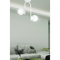 Helsinki curved white ceiling lamp with 2 glass white bulbs E14