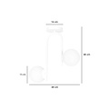 Helsinki curved white ceiling lamp with 2 glass white bulbs E14