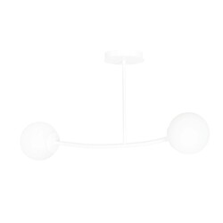 Emibig Lemvig small white curved hanging lamp with white glass balls E14
