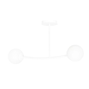 Emibig Lemvig kleine witte gebogen hanglamp met witte glazen bollen E14