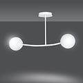 Emibig Emibig Lemvig kleine witte gebogen hanglamp met witte glazen bollen E14 - Perfect voor sfeervolle verlichting in uw woonkamer