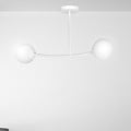 Emibig Emibig Lemvig kleine witte gebogen hanglamp met witte glazen bollen E14 - Perfect voor sfeervolle verlichting in uw woonkamer