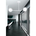 Emibig Emibig Lemvig kleine witte gebogen hanglamp met witte glazen bollen E14 - Perfect voor sfeervolle verlichting in uw woonkamer