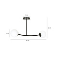 Lemvig black small curved hanging lamp with white glass balls E14