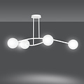 Emibig Emibig Lemvig white simple hanging lamp with white glass 4 lamps E14 - Ideal for modern interiors