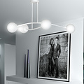 Emibig Emibig Lámpara colgante blanca simple Lemvig con vidrio blanco 4 lámparas E14 - Ideal para interiores modernos