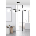 Lemvig einfache Pendelleuchte schwarz mit weißem Glas 4 Lampen E14