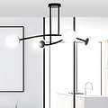 Lemvig simple pendant lamp black with white glass 4 lamps E14
