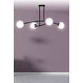 Lemvig einfache Pendelleuchte schwarz mit weißem Glas 4 Lampen E14