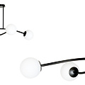 Lemvig einfache Pendelleuchte schwarz mit weißem Glas 4 Lampen E14