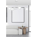Lemvig witte design hanglamp met wit glas 6 lampen E14