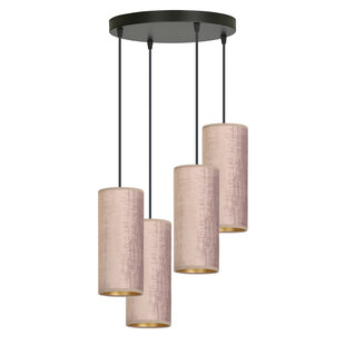 Rebild large round pendant lamp with 4 rose tubes 4x E27