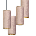 Suspension ronde Rebild grand format avec 4 tubes roses 4x E27