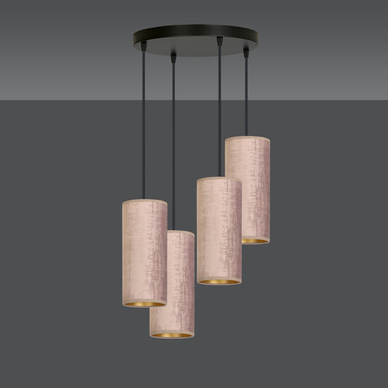 Rebild large round pendant lamp with 4 rose tubes 4x E27