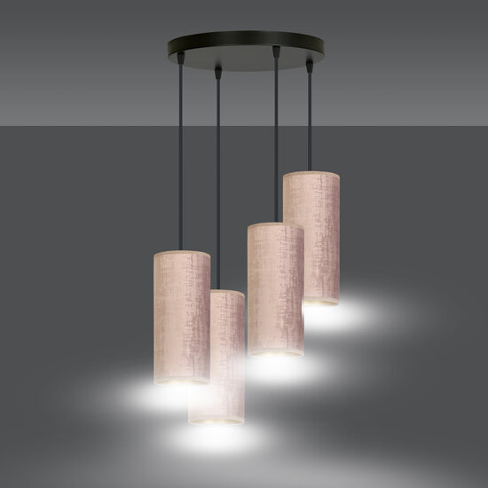 Rebild large round pendant lamp with 4 rose tubes 4x E27