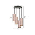 Rebild grande suspension ronde avec 4 tubes rosaces 4x E27