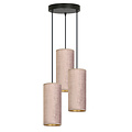 Rebild round pendant lamp with 3 pink modern tubes 3x E27