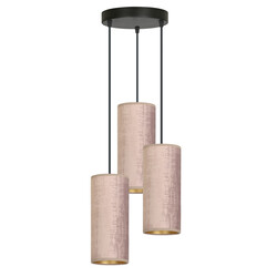 Rebild ronde pendellamp met 3 roze moderne kokers 3x E27