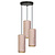 Rebild ronde pendellamp met 3 roze moderne kokers 3x E27