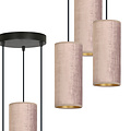 Rebild round pendant lamp with 3 pink modern tubes 3x E27