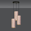 Rebild round pendant lamp with 3 pink modern tubes 3x E27