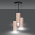 Rebild round pendant lamp with 3 pink modern tubes 3x E27