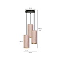 Rebild suspension ronde avec 3 tubes modernes roses 3x E27