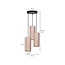 Rebild round pendant lamp with 3 pink modern tubes 3x E27