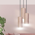 Lámpara colgante redonda Rebild con 3 tubos modernos rosa 3x E27